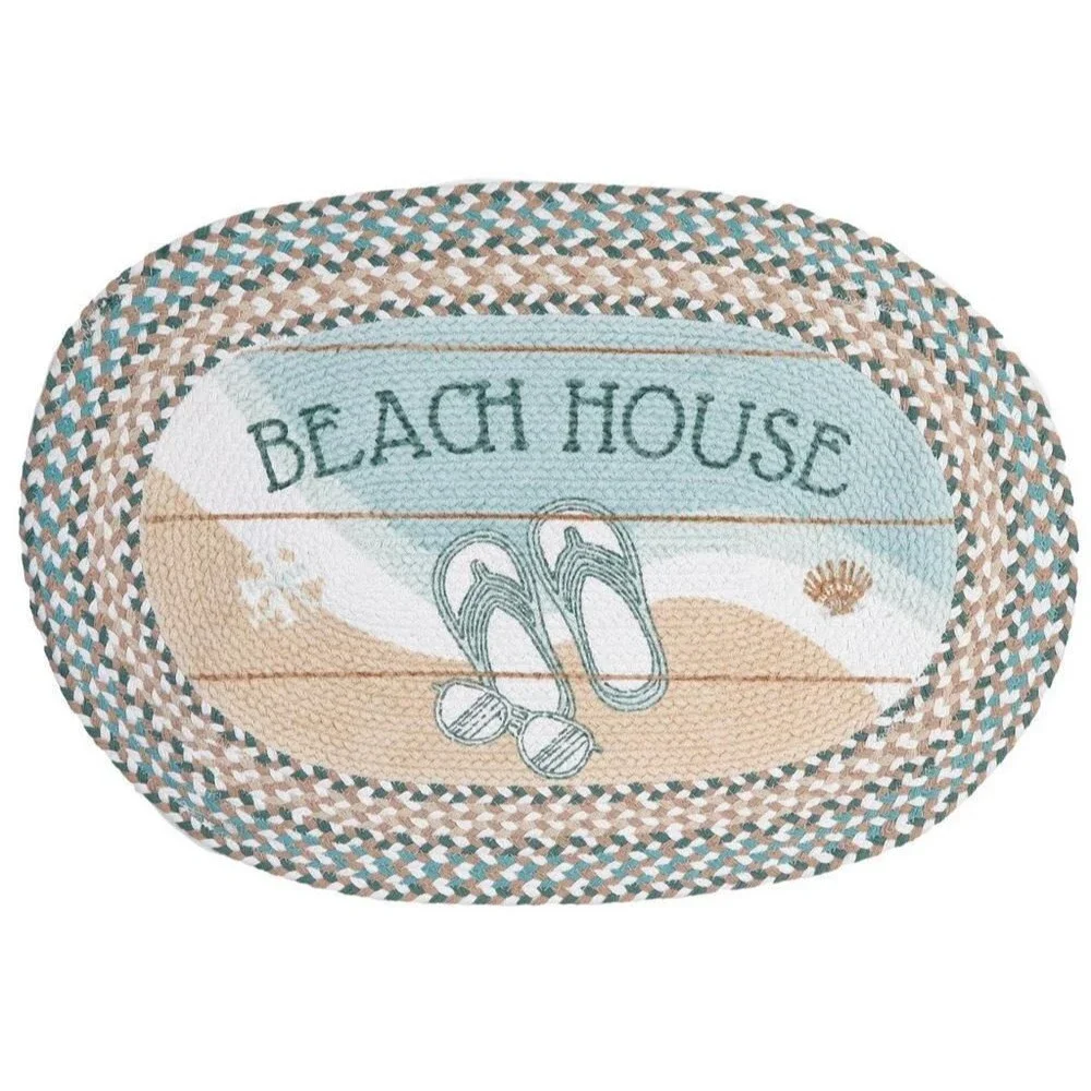 Oval Braided Kitchen Cotton Floor Rug (20